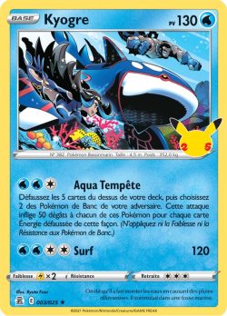 03/25 carte Kyogre Holographique Célébrations