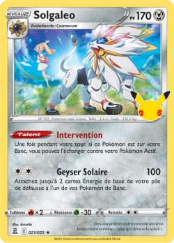 21/25 carte Solgaleo Holographique Célébrations