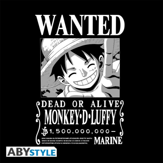 ONE PIECE - Tshirt "Wanted Luffy NB" homme MC black