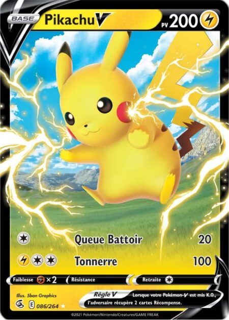 086/264 carte Pikachu V Poing de fusion